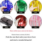 6 Pack Red Total 60 Feet Foil Fringe Garland Metallic Tinsel Banner Wall Hanging Drapes Parade Float Skirting Decorations for Trailer Mardi Gras Party Birthday Wedding (Red)