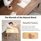 EMOOR Wood Folding Coffee Table Rectangle Large (20.5"x41.3") Light Gray, Floor Sitting Low Table Small Space Minimalist Japanese Tatami Room