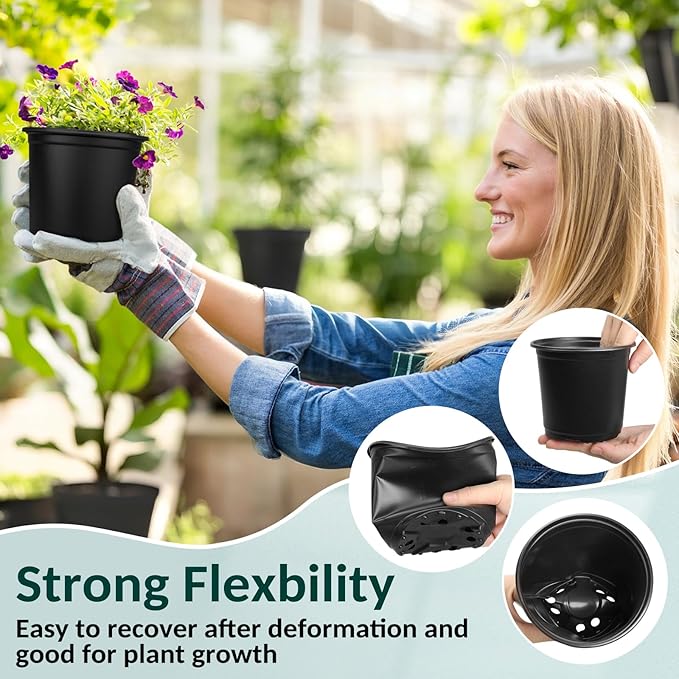 110 Pcs Small Plastic Palnt Pot, 4 5 6 Inch Nursery Pots with Drainage, Seedlings Starter Pots for Plants, Great for Herbs, Cuttings, and Starter Plants (110 pcs,5 inch)