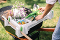 The Burro Buddy, USA Made Lawn/Garden Tray for All 4-6 cu. ft. wheelbarrows. Holds rake, Shovel, Short Handle Tools, Drinks & Water Tight Storage for Phone. Wheelbarrow not Included. Great Gift!