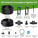 Drip Irrigation System, Automatic Garden Watering Kit, Quick-Connect Watering Misting Drip Irrigation System for Greenhouses,Yards,Lawns,Raised Beds,with 98ft 1/4''& 49ft 1/2" Tubing and Accessories