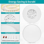 24 Inch Led Ceiling Light Fixture, Ultra Thin Flush Mount, Dimmable with Remote Control, 56W, 5600 Lumen, Modern, Round, White, for Kitchen, Dining Room, Bedroom, Living Room, Home Office