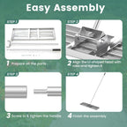 Goplus Lawn Leveling Rake, 36" x 10" Heavy Duty Level Lawn Tool w/ Ergonomic Handle for Soil, Effort-Saving Landscape Rake for Garden, Backyard, Golf Course, Farm, Pasture, Silver