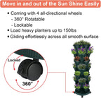 Vertical Planter 7 Tier Stackable Planters Garden Planters Strawberry Herb Flower and Vegetable Planter Indoor Outdoor Gardening Pots with Removable Wheels and Tools 2-Pack