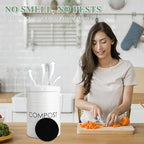 Vipush Charcoal Filters for Kitchen Compost Bin - 12 Pack Activated Carbon Filters for Countertop Bin Pail Replacement, Activated Charcoal Home Bucket Refill Sets