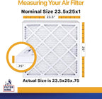 Filter King 23.5x25x1 Air Filter | 4-PACK | MERV 13 HVAC Pleated A/C Furnace Filters | MADE IN USA | Actual Size: 23.5 x 25 x .75"