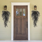 RECUTMS Artificial Hanging Plants Indoor 4 Pcs Artificial Ferns Plants Large Faux Hanging Plant Wall Plants Fake Ivy Room Fall Home Garden Wedding Halloween Party Indoor Outdoor Decor(Black)