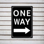 8x12" One Way" with Left Arrow - High-Intensity Aluminum Parking Lot Sign, Weatherproof & Fade-Resistant, Ideal for Outdoor & Indoor Use - Curbside Sign