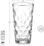 Home Essentials Highball Glasses Set of 6 Bubble Glassware Cooler Set, 17 oz Kitchen Glasses Tall Collins Everyday Basic Home Bar Drinkware Water Juice Cocktails