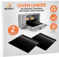 Toaster Oven Liner – Compatible with Breville, Cuisinart, Black & Decker, Dash, and More – Nonstick Heat Resistant Reusable Air Fryer Liners, PFOA & BPA Free, 9x11", 2 Pack, Black