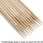 Bamboo Plant Stakes,HAINANSTRY Wood Plant Supports,Natural Bamboo Sticks for Plants/Floral/Potted Plant,Wooden Sign Posting Garden Sticks - 12 Inches 25 Pack