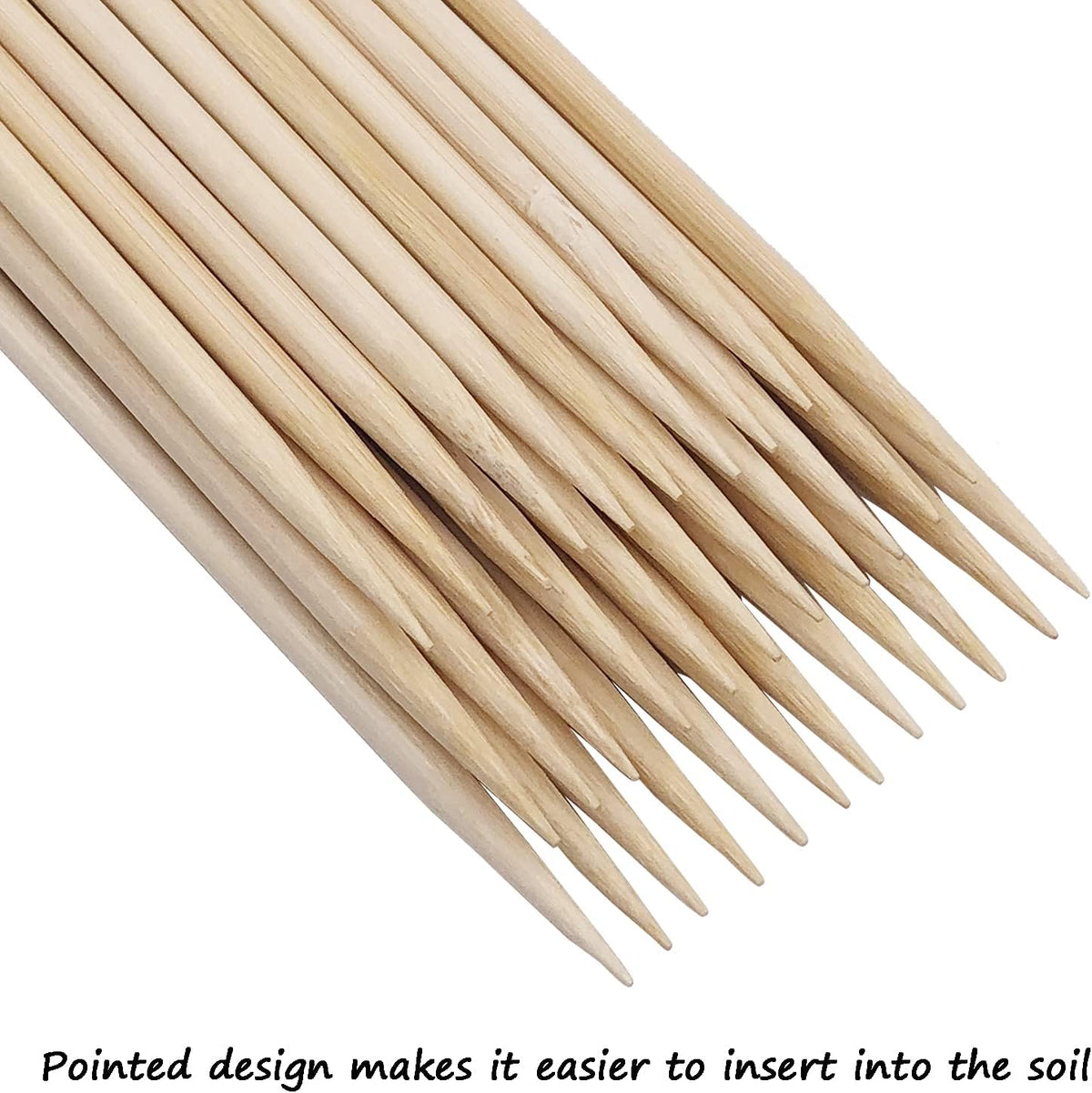 Bamboo Plant Stakes,HAINANSTRY Wood Plant Supports,Natural Bamboo Sticks for Plants/Floral/Potted Plant,Wooden Sign Posting Garden Sticks - 18 Inches 25 Pack