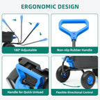 800lb Garden Dump Cart, Heavy Duty Wheelbarrow Dump Wagon with 4 Wheels&Quick-Release Dumping, Utility Wagon Carts for Yard, Farm and Garden(Blue)