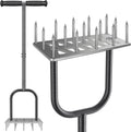 Dolibest Lawn Aerator Spike, Manual Lawn Aerator Tool with 15 Stainless Steel Spikes, Spike Lawn Air Aerator with Non-Slip Grip Handle, Grass Aerator Tool for Loosening Soil and Improving Lawn Health