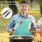 Grilling Accessories,Heavy Duty Stainless Steel BBQ Grill Tools Set, Spatula, Fork, Tongs Kit |with Storage Bag Barbecue Utensils Tool,for Outdoor Barbecue loversgift.