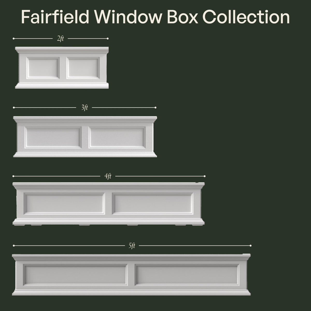 Mayne Fairfield 48in Self-Watering Rectangular Window Box Planter, Black