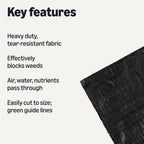 Amazon Basics Weed Barrier Landscape Fabric, 3 x 50 Feet, Black, 1-Pack