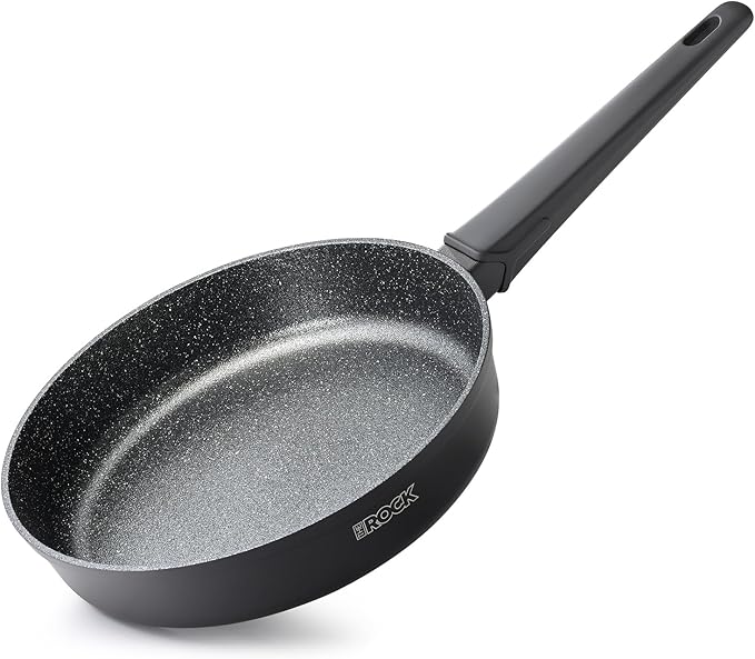 THE ROCK SOHO 9.5-Inch Non Stick Frying Pan – Nothing Sticks, Never Warps, Lasts Longer, Healthy Skillet with Heat-Resistant Handle, PFOA Free, Oven & Dishwasher Safe, Black
