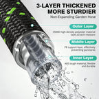 SOLMIO Lightweight Garden Hose,50ft Non Expandable Water Hose with Nozzle