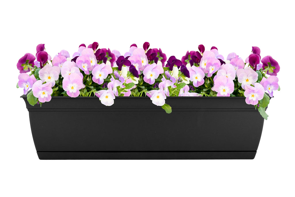 The HC Companies Eclipse Window Planter Box, 24 Inch, Black, 2-Pack