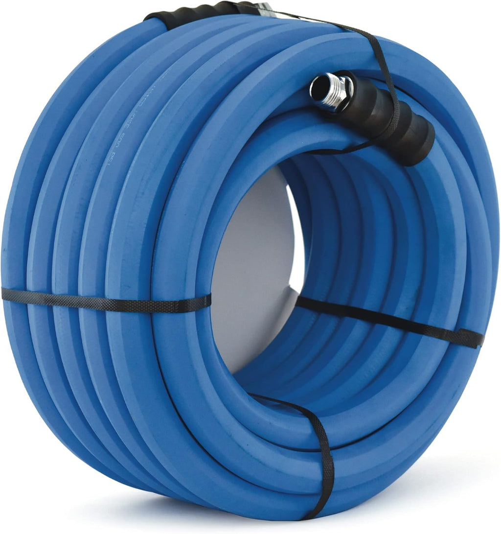 BluSeal Hot/Cold Water Rubber Garden Hose, 100% Rubber, Ultra-Light, Super Strong, 500 PSI, 50F to 190F Degrees, High Strength Polyester Braided (5/8" x 25')