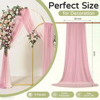 Wedding Arch Draping Fabric 29" x 19Ft Sheer Drapes for Backdrop Wedding Ceremony Reception Ceiling Decor Curtain Baby Bridal Shower Decoration (Dusty Rose, 3 Panels)