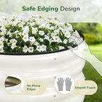 GreatBuddy 2x2x1 ft Round Galvanized Raised Garden Bed, Easy-Assembly Raised Bed with Anti-Cut Gloves & Tools, Rust-Proof Garden Bed for Outdoor, Vegetables, Herbs, Small Trees, White