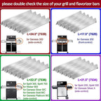 GasSaf 24.5 inch Flavorizer Bar Replacement for Weber 7539, 7540, Genesis 300 Series E-310, E-320, S-310, S-320, EP/CEP 310 & 320 (with Side Mounted Control Panels), 5-Pack Stainless Steel Flavor Bar