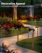 Solar Lights Outdoor Waterproof, LED Solar Pathway Lights Outdoor Garden Landscape Lighting for Walkway Driveway, Auto On/Off, 6 Pack