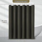 Extra Long Waffle Weave Shower Curtain 96 Inch Length Heavy Duty Shower Curtain for Bathroom, Machine Washable Water Resistant 256GSM Modern Shower Curtains with 12 Hooks, 72Wx96H Brown