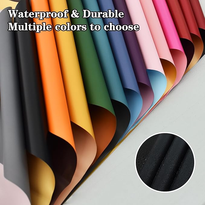 BEISHIDA 20Pcs Pink and Hot Pink Flower Bouquet Wrapping Paper - Double Sided Matte Colors Waterproof Wrapping Paper for Floral Wrap Florist Packing Supplies Valentine's Christmas Birthday Gift Wrap