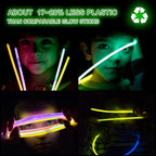 Ultra Bright Halloween Glow Sticks - 500PRO Party Pack with Connectors for Christmas, Neon Birthday and Holidays - Multicolor 8" Glow Sticks Necklaces Bulk