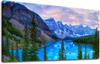 Banff National Park Canvas Wall Art for Living Room Wall Decor Nature Landscape Canvas Picture Blue Sky Mountain Forest Canvas Print Artwork Office Home Wall Decoration Framed Ready to Hang 24" x 48"