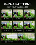 RAINPOINT Hose Sprayer Nozzle Heavy Duty - 8 Spray Patterns Garden Hose Nozzle with Adjustable Flow Control for Watering Plants, Washing Cars,Washing Pets, Thumb Control (Green)
