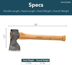 Hults Bruk 840732 Tibro Carpenter Axe - 1.75 lb Head, 20" Handle