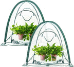 porayhut Pop Up Greenhouse Cover Flower House,Pack of 2,Mini Gardening Plant Sunshine Room,Backyard PVC Cover for Cold Frost Protector Gardening Plants