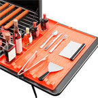 Silicone Grill Mat for Blackstone/Kitchen Countertop, Large Size Griddle Mat Compatible with Blackstone, Non-Slip Silicone Grill Mat, BBQ Side Shelf Mat Grill Pad (Orange)