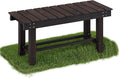 Wood Outdoor Garden Bench, 2-Person Seat 35" Backless Bench, 100% Solid Fir Carbonized Weatherproof Patio Bench,Indoor Bathroom Seat Entryway Shoe Bench for Garden Porch Backyard Pool Balcony (Small)