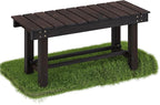 Wood Outdoor Garden Bench, 2-Person Seat 35" Backless Bench, 100% Solid Fir Carbonized Weatherproof Patio Bench,Indoor Bathroom Seat Entryway Shoe Bench for Garden Porch Backyard Pool Balcony (Small)