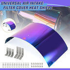 PTNHZ Universal Stainless Steel Air Intake Filter Cover Heat Shield Fits for 2.5-3.5" Cone or Cylinder Filter Neo Chrome