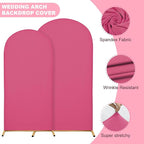 6.6FT Wedding Arch Covers Arch Backdrop Cover Arch Stand Covers Set Arch Cover Spandex Fabric Stretchy Backdrop for Wedding Birthday Party Decoration Baby Shower (Rose Red)