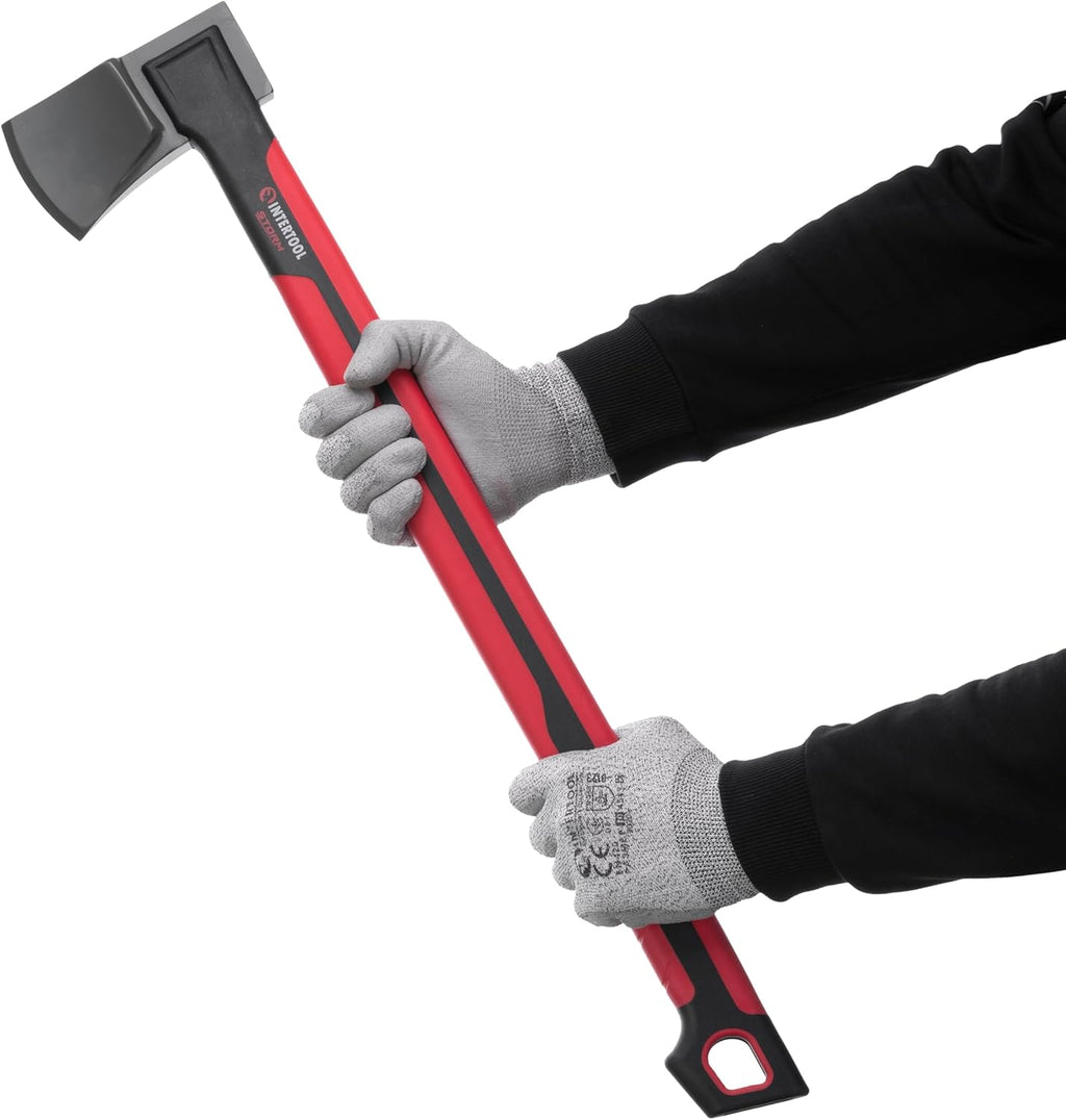 INTERTOOL Splitting Axe for Firewood 28” Maul Wood Splitter Ax Tool for Deeper Cuts, Chopping, Kindling, Camp, Survival - Shock Absorbing MAX Grip Handle, Sheath - HT08-0297