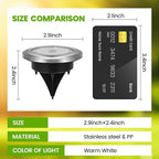 PATIOWIN Mini Solar Ground Lights, 12 Pack Solar Garden Lights, Solar Powered Pathway Lights Warterproof, Outdoor Lights for Driveway, Walkway, Backyard, Patio (Warm White)