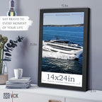 VCK 14x24 Poster Frame Set of 4 - Black, Gallery-Quality Wood Picture Frames, 1.1-Inch Wide Border, Polished Plexiglass, Vertical or Horizontal Wall Display for Photo/Art/Prints, Black
