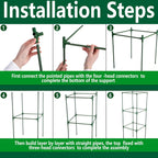3 Packs 47 x 16 x 16 Inch Garden Tomato Cages with 17.7 Gallon Grow Bags- Square Plant Support Trellis Assembled with Planter Bags- Garden Cucumber Vegetables Frames for Vertical Climbing Plants