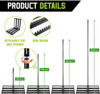 Lawn Leveling Rake with Teeth,Yard Ground Leveler 30”x10” Heavy Duty Leveler,Anti Flipping Smooth Edge,16-77" Adjustable, for Sand,top Soil Dressing,Yard Landscape,Ground Soil, Dirt,Grass