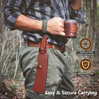 Machete w Sheath for Yard Work, 15'' Full Tang Camping Machete for Cutting Trees Heavy Duty, Survival Machetes, 0.22’’ Thick 5CR15MOV Stainless Steel Blade Spine & Wood Handle, Clearing Brush and Gardening