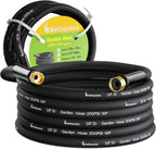 Garden Hose 50 ft x 5/8 in Heavy Duty Water Hose, Flexible and Durable, Lightweight Rubber Hybrid Hose, Leak-Free Connections, Male to Female Fittings, BT50B, Black