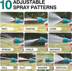 Hose Nozzle, Thumb Control Garden Hose Nozzle, 10 Adjustable Pattern Water Hose Sprayer Nozzle, Ergonomic Spray Nozzle for Gardening, Garden Tool for Watering, Ground Cleaning, Car Washing