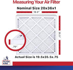 Filter King 20x36x1 Air Filter | 12-PACK | MERV 11 HVAC Pleated A/C Furnace Filters | MADE IN USA | Actual Size: 19.5 x 35.5 x .75"